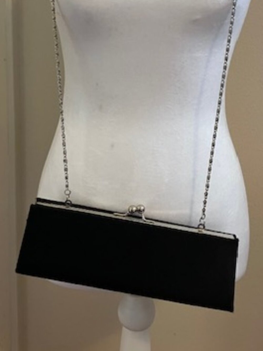 Black Satin Chain Purse or Clutch
